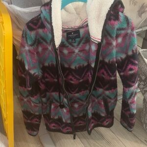 American Rag Multicolor Geometric Fleece Jacket